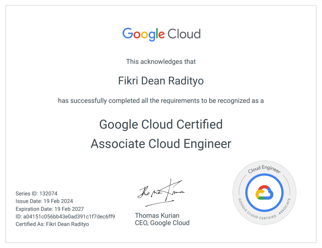Google Cloud Associate Cloud Engineer Certificate