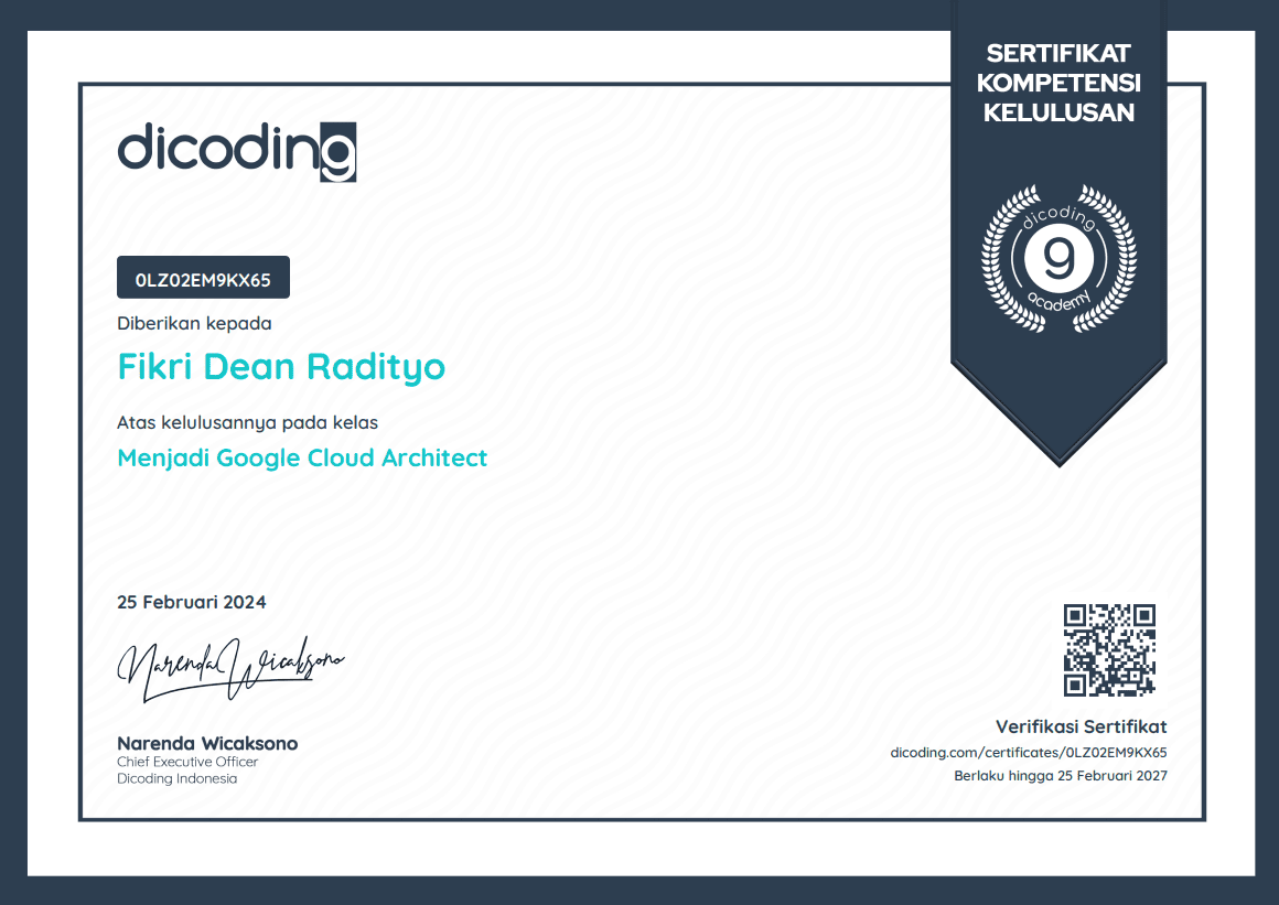 Menjadi Google Cloud Architect Certificate
